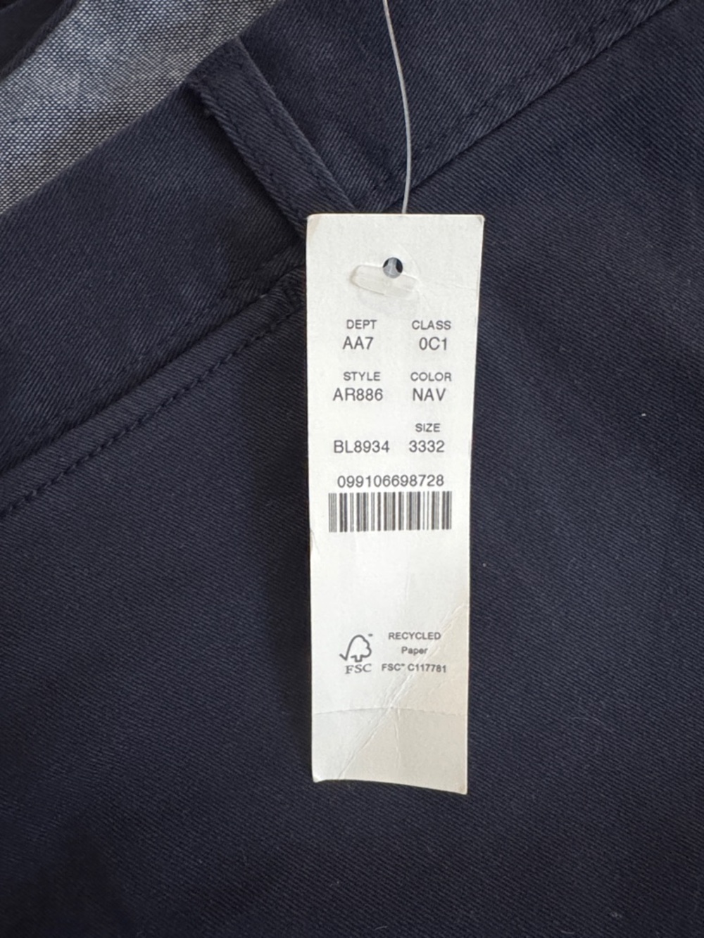 J. Crew Men's Navy Pants - 770 Straight Fit Size 33x32 - Picture 5 of 5